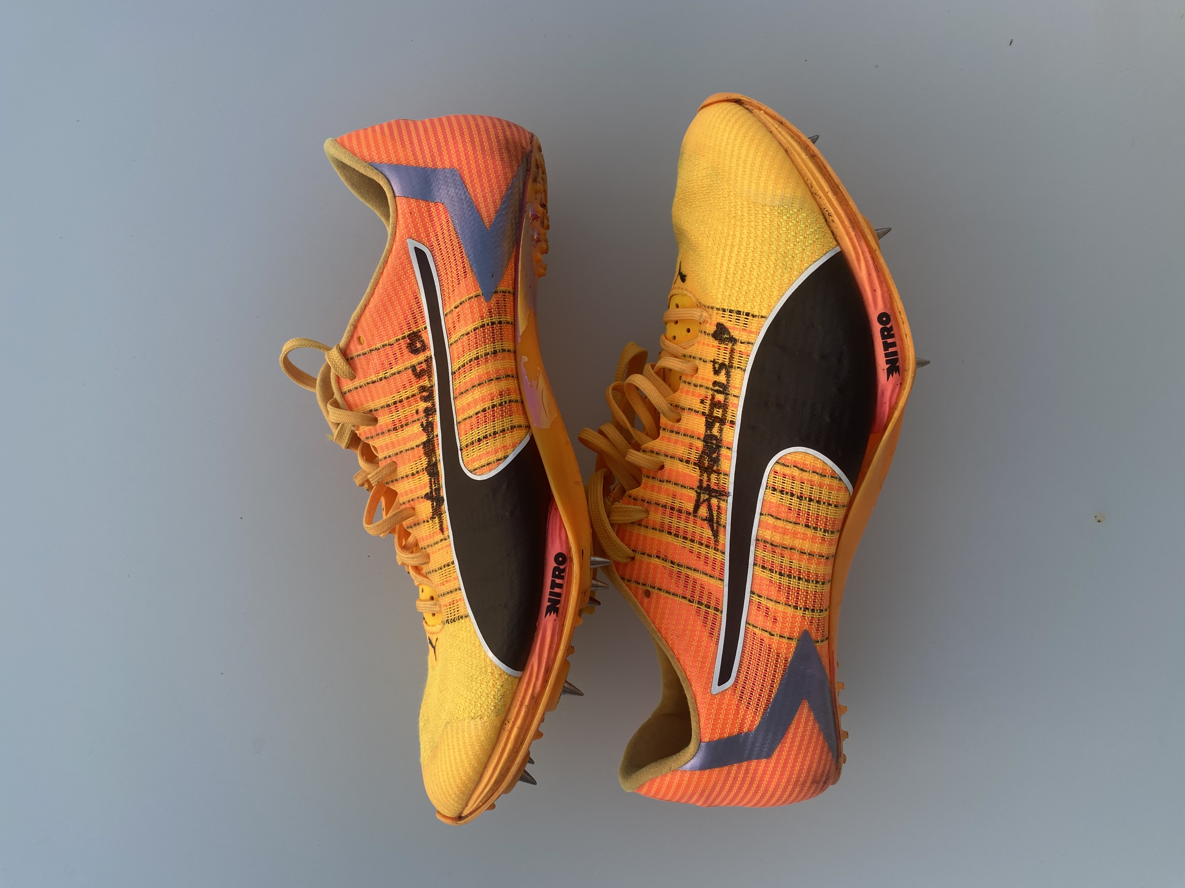 Gesigneerde wedstrijdspikes van Rani Rosius